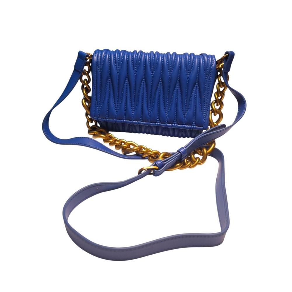 Montana West Handbags Blue w/Gold Chain Or Blue PU Adjustable Leather Strap